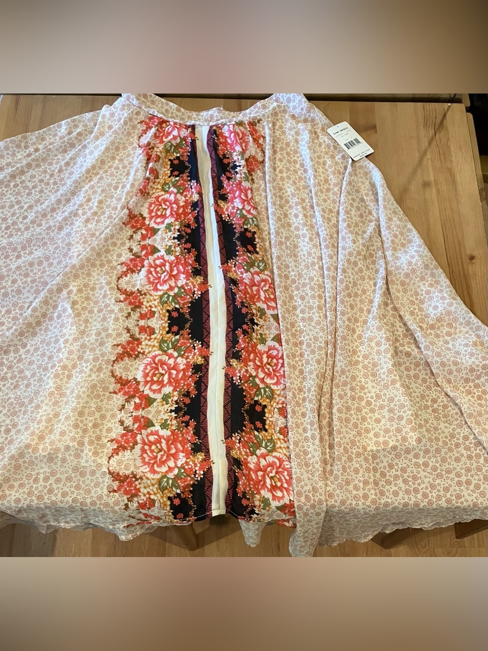 NWT Free People High-Low Elastic Waist Lined Medium Maxi Skirt Tea Combo - Picture 10 of 10